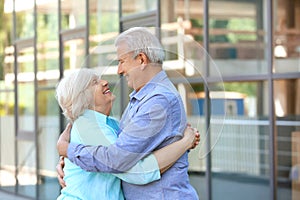 Happy senior couple outdoors