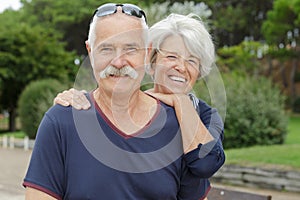 Happy senior couple outdoors