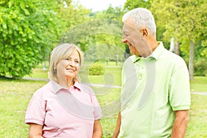 happy senior couple outdoors