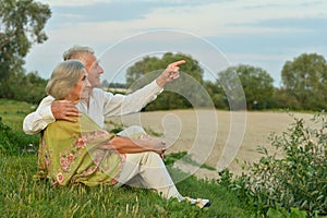 Happy senior couple outdoors