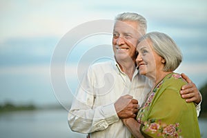Happy senior couple outdoors