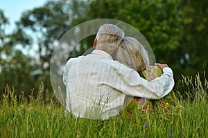 Happy senior couple outdoors