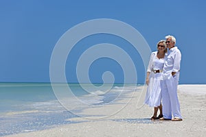 Happy Senior Couple on Tropical Beach