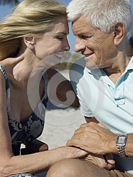 Happy Senior Couple On Tropical Beach