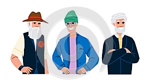 happy senior man fashion vector