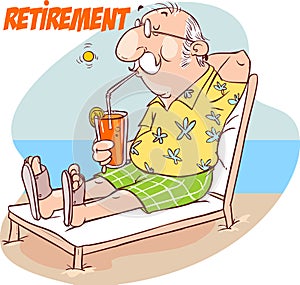 happy senior retirement at the beach