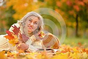 Senior woman resting in park