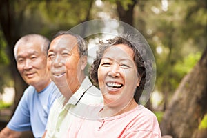 Happy seniors in the park