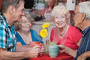 Happy Seniors at Restaurant