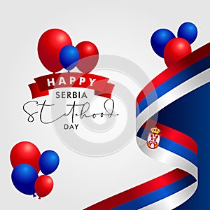 Happy Serbia Statehood Day Vector Design Template Background