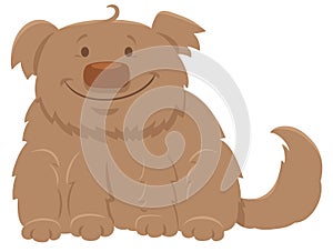 Happy shaggy dog cartoon character