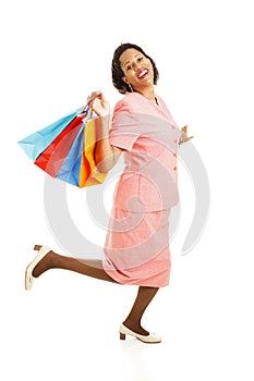 Happy Shopper Skipping