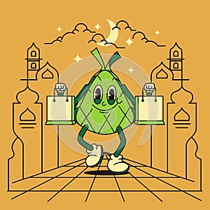 Happy Shopping on Eid with the Ketupat Mascot