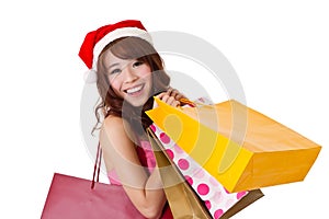 Happy shopping girl