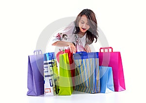 Happy shopping girl