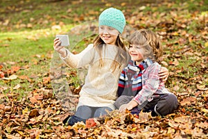 Happy siblings in the park