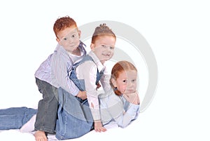 Happy siblings playing