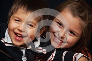 Happy siblings portrait