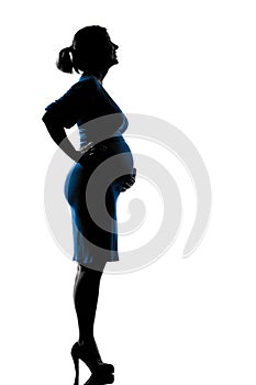 Happy silhouette pregnant woman