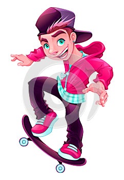 Happy skater boy