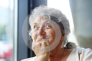 Happy and smile elderly woman face