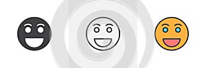 Happy smiley emoji icon