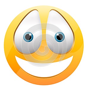 Happy smiley face button badge