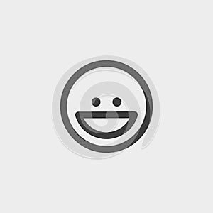 Happy smiley icon in a flat design in black color. Vector illustration eps10