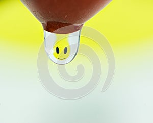 Happy smiley refraction in a water drop