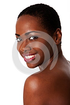 Happy smiling African woman, Beautiful teeth.