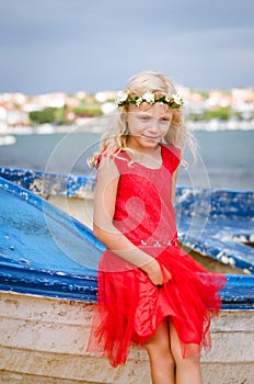 Happy smiling blond girl