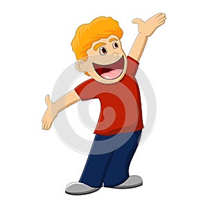 Happy and smiling boy cartoon