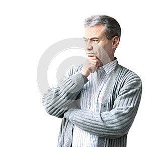 Happy smiling business man, isolated over white background