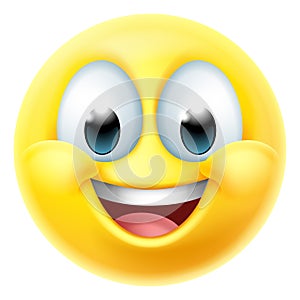 Happy Smiling Cartoon Emoji Emoticon Face Icon