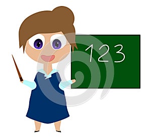 Happy smiling cartoon teacher