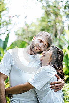 Happy Smiling Couple diversity in love moment