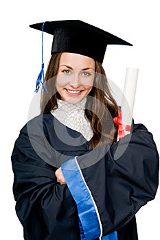 Happy smiling graduate girl