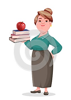 Happy smiling middle aged woman teacher