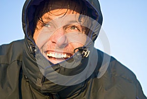 Happy smiling outdoor man