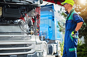 Happy Smiling Professional Truck Mechanic