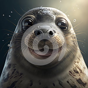 A happy smiling seal illustration