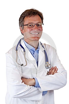 Happy smiling self-confident senior male doctor