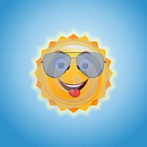 Happy smiling sun in sunglasses