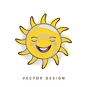 happy smiling sun vector design AI generated