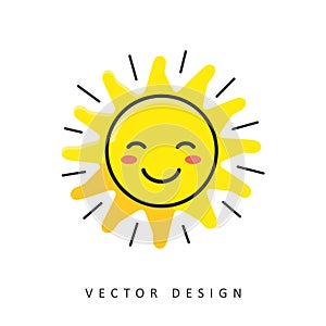 happy smiling sun vector design AI generated