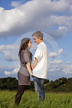 Happy smiling teenage couple