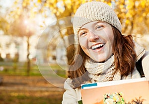 Happy smiling teenage girl portrait