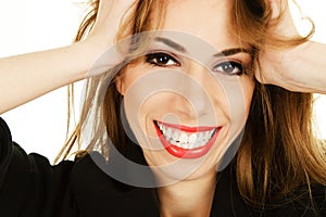 Happy smiling woman face