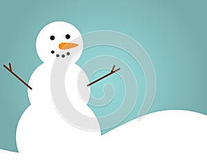 Happy snowman blue winter seasonal background