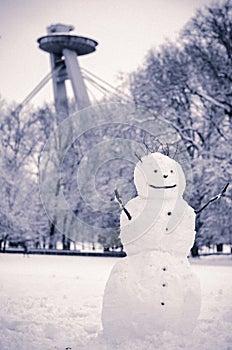 Snowman in Bratislava